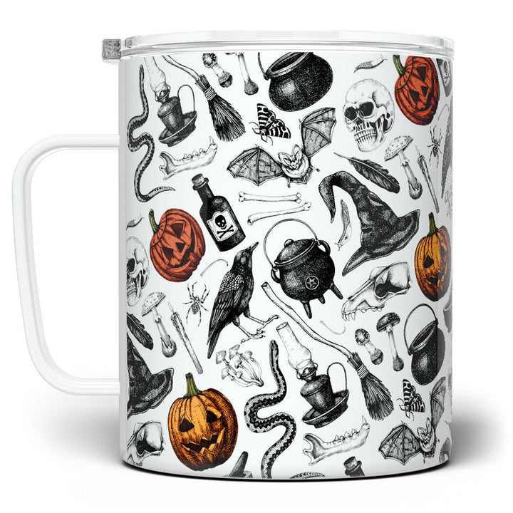 Spooky Halloween Pattern Insulated Travel Mug - Loftipop