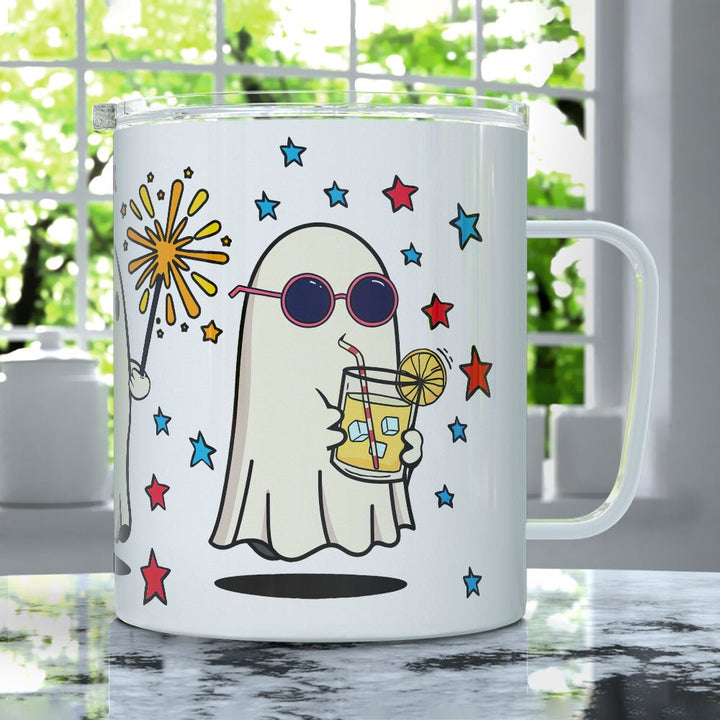 Summer Ghosts Insulated Travel Mug - Loftipop