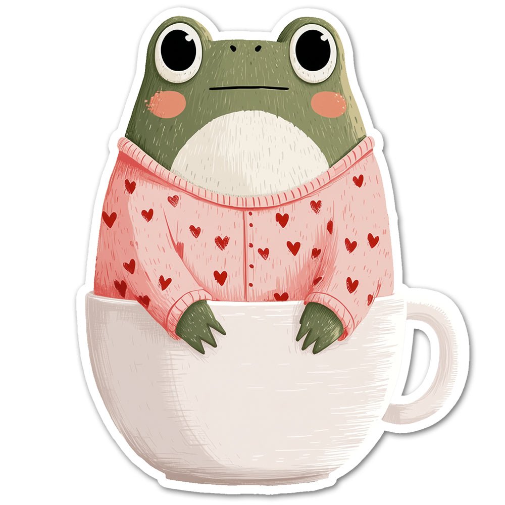 Teacup Frog Sticker - Loftipop