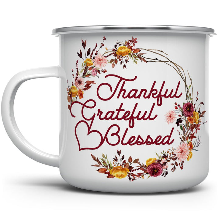 Thankful Grateful Blessed Camp Mug - Loftipop
