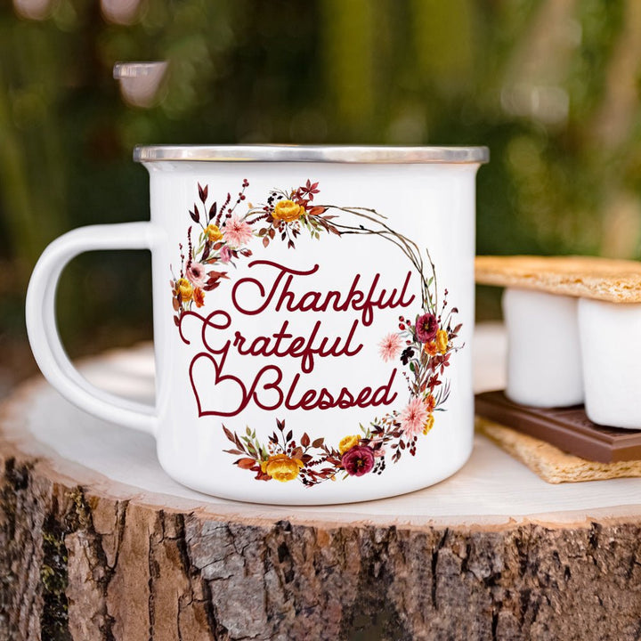 Thankful Grateful Blessed Camp Mug - Loftipop