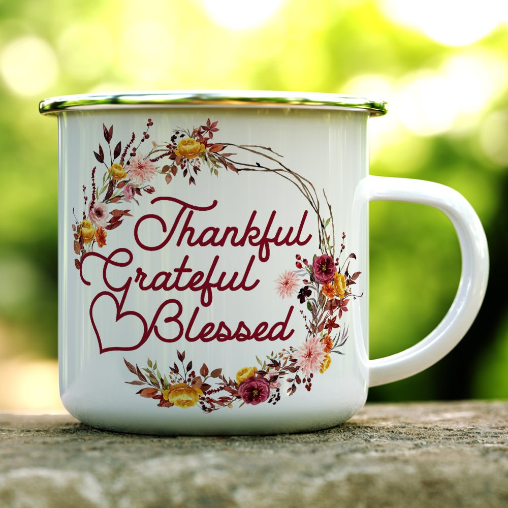 Thankful Grateful Blessed Camp Mug - Loftipop