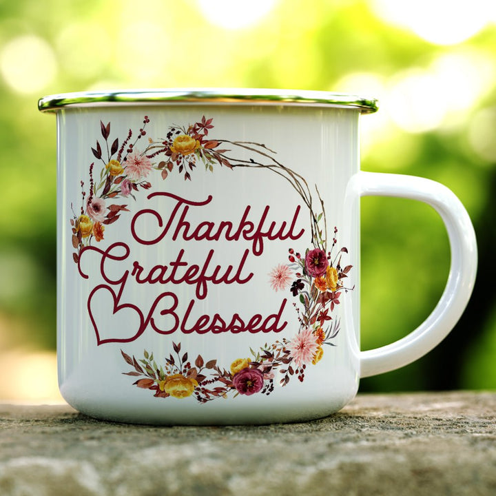 Thankful Grateful Blessed Camp Mug - Loftipop