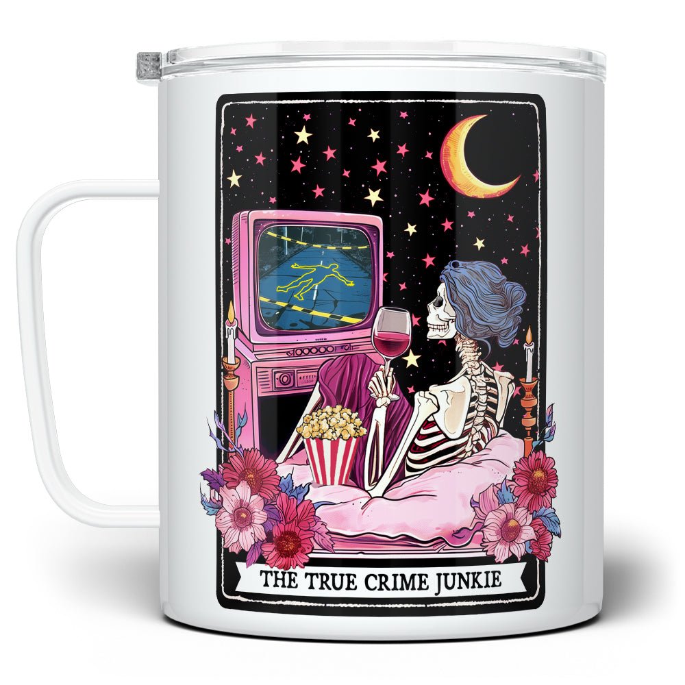 The True Crime Junkie Tarot Card Insulated Travel Mug - Loftipop