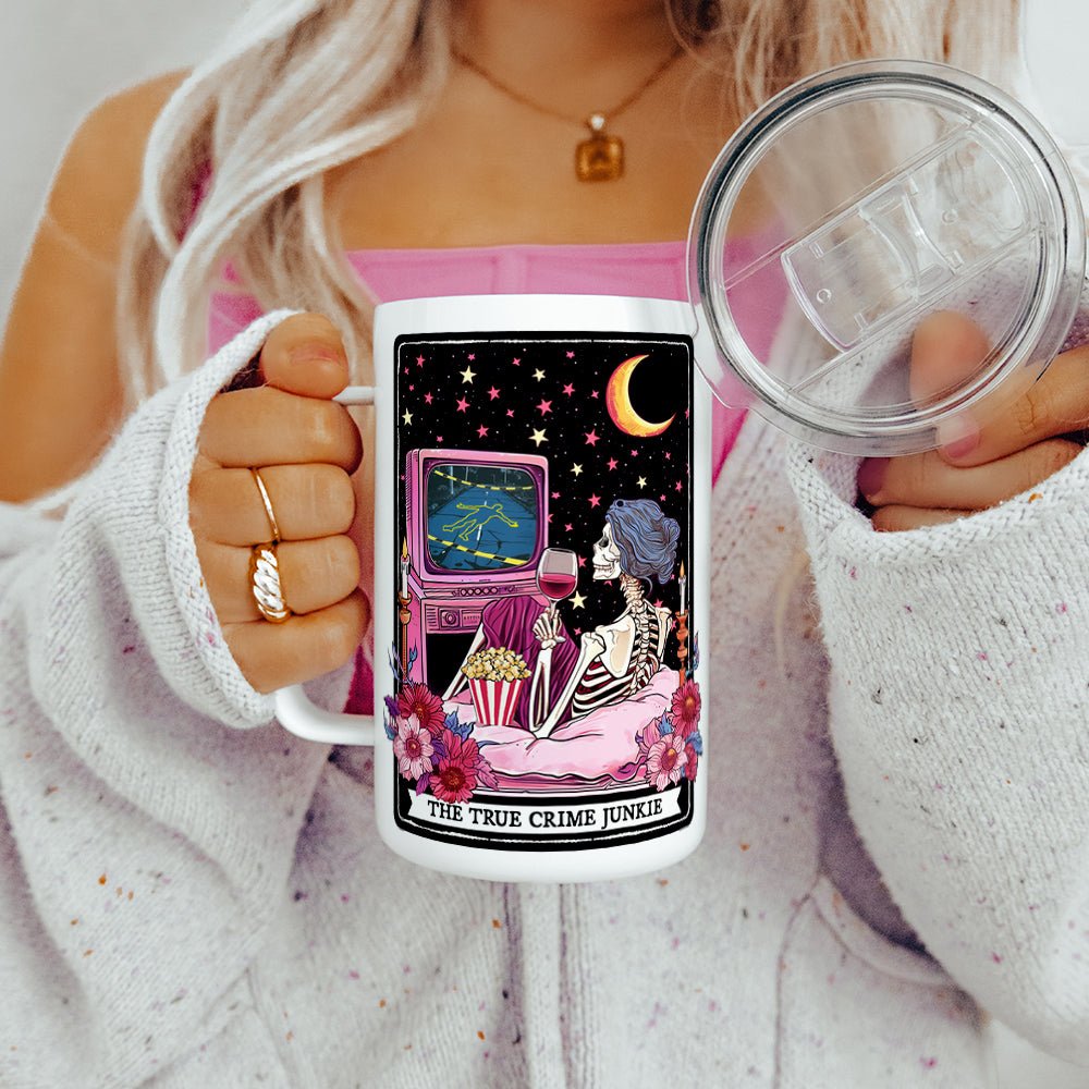 The True Crime Junkie Tarot Card Insulated Travel Mug - Loftipop