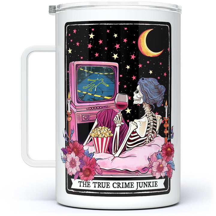 The True Crime Junkie Tarot Card Insulated Travel Mug - Loftipop