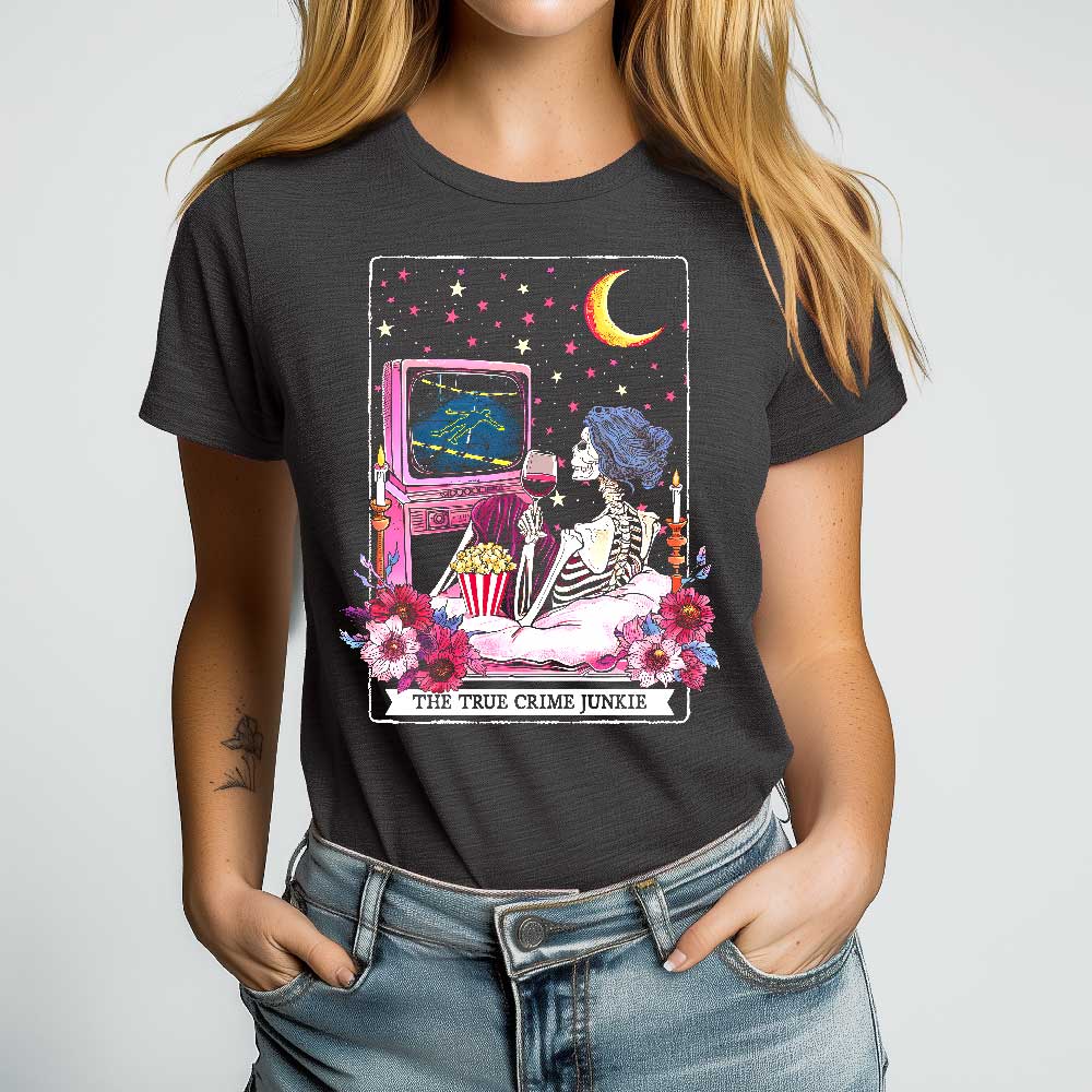 The True Crime Junkie Tarot Crewneck Tshirt - Loftipop
