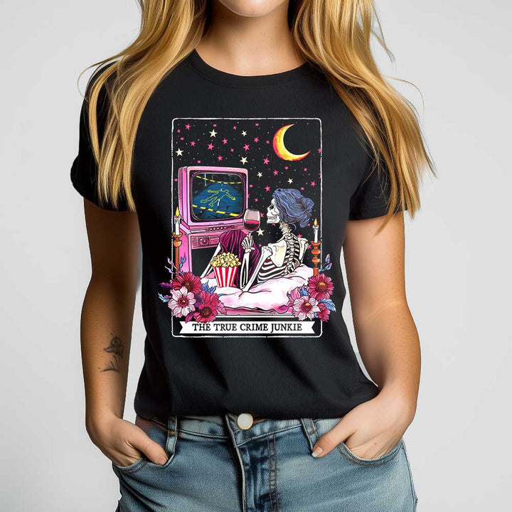The True Crime Junkie Tarot Crewneck Tshirt - Loftipop