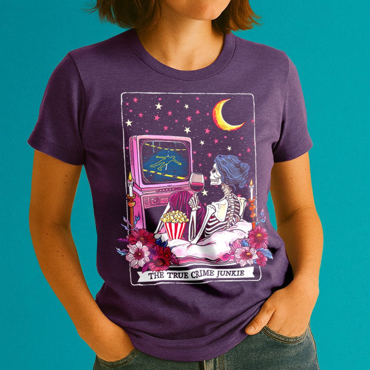 The True Crime Junkie Tarot Crewneck Tshirt - Loftipop