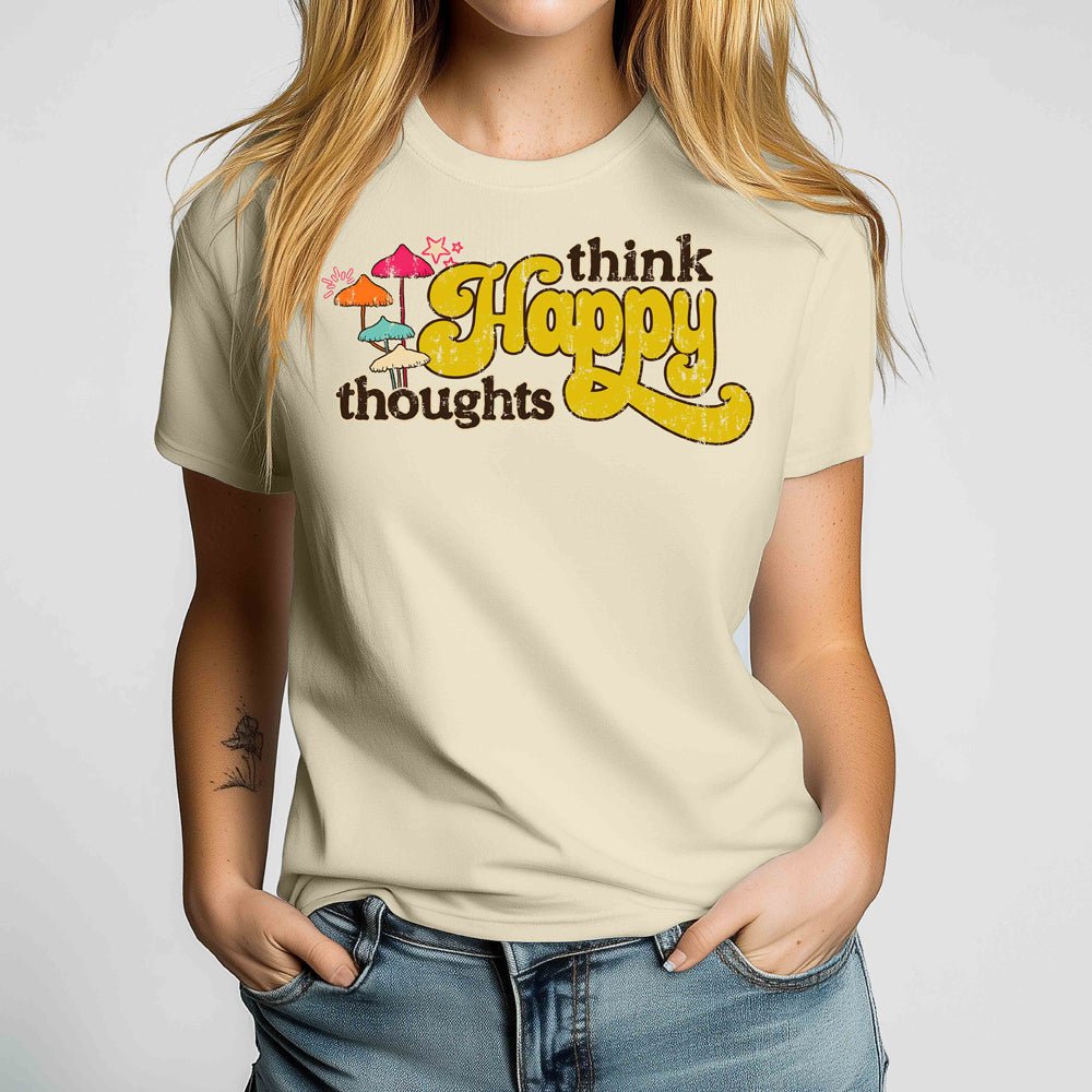Think Happy Thoughts Crewneck Tshirt - Loftipop
