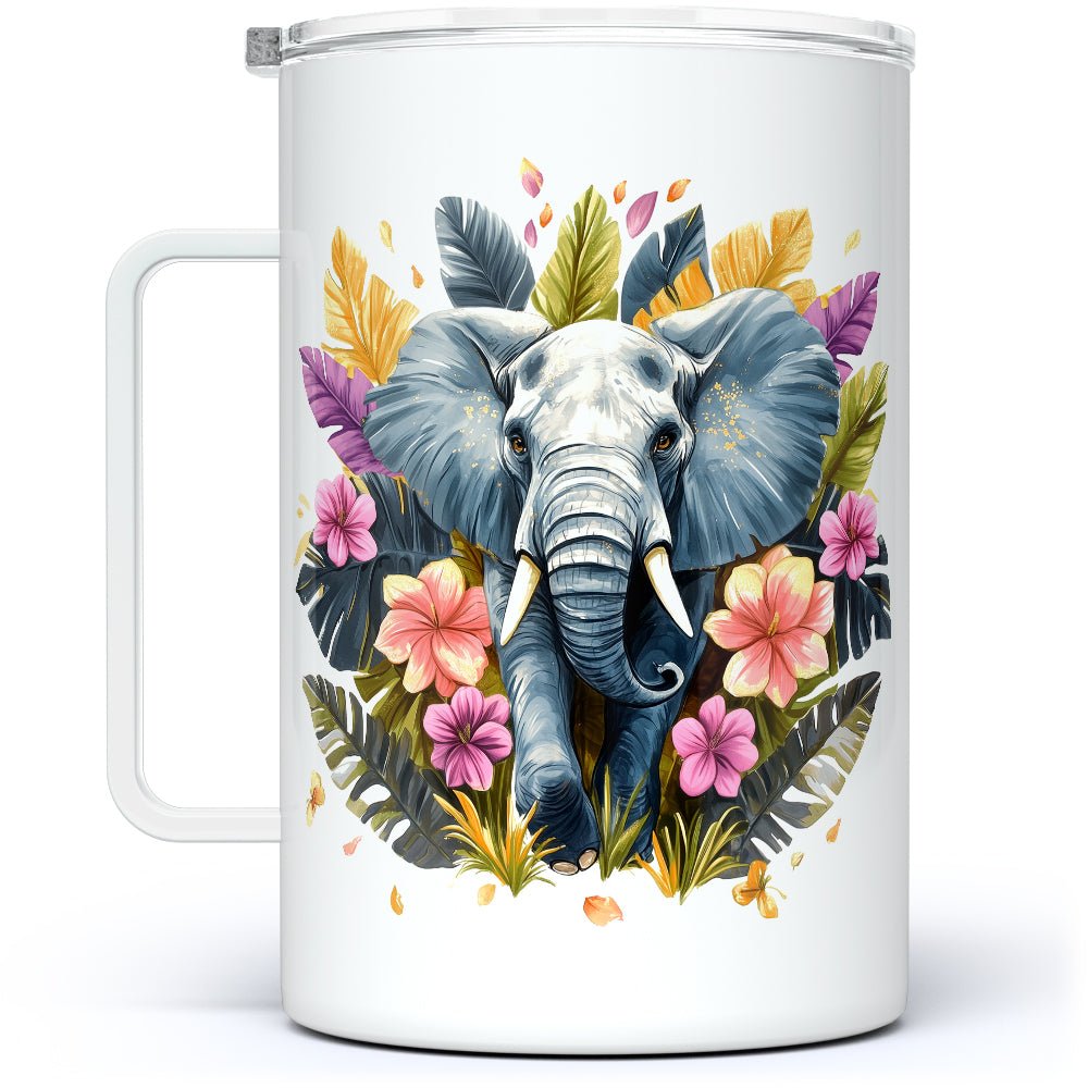 Tropical Elephant Insulated Travel Mug - Loftipop