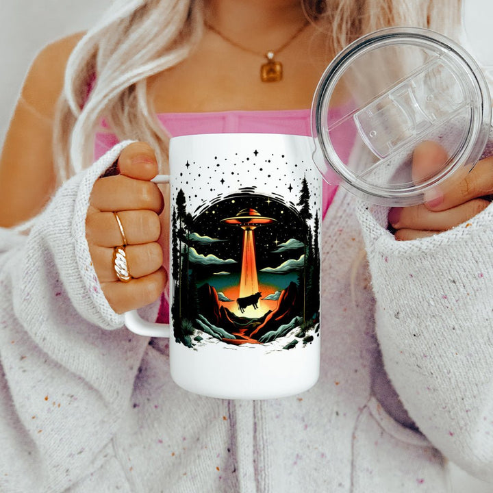 UFO Cow Abduction Insulated Travel Mug - Loftipop