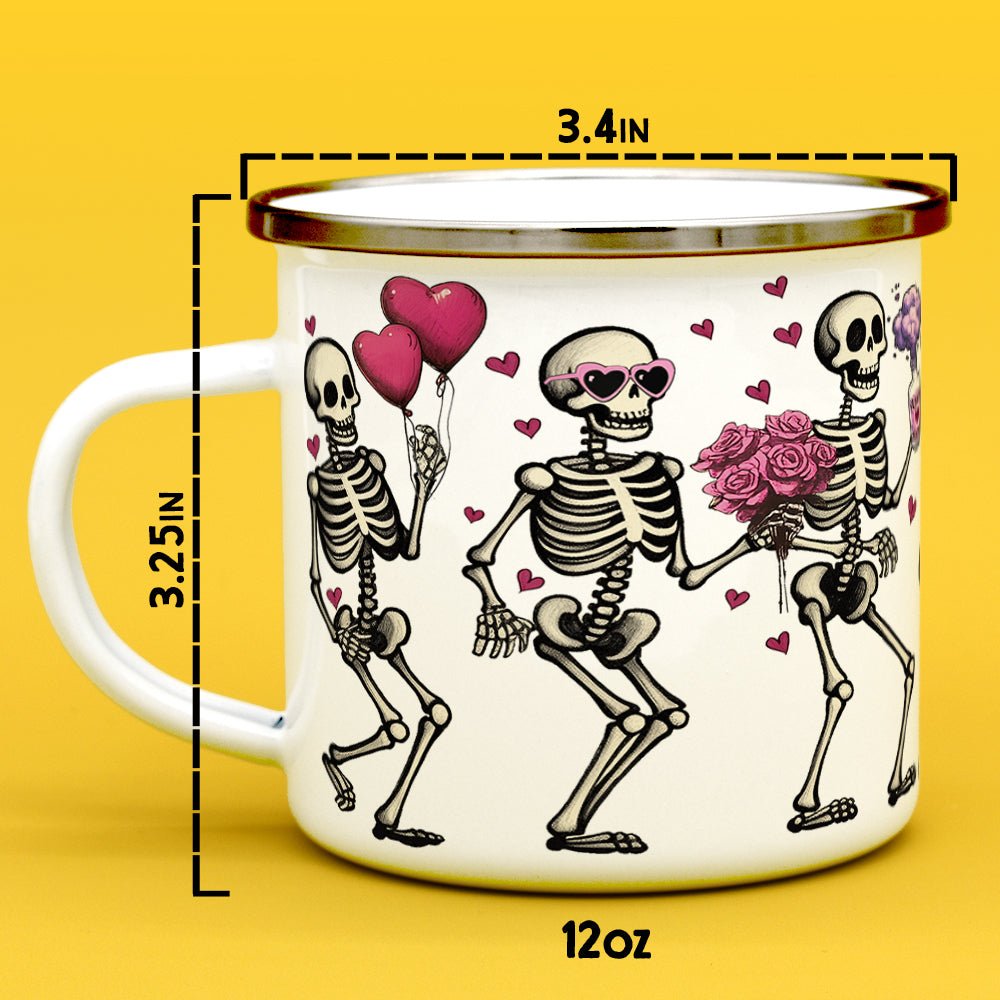 Valentine Dancing Skeletons Camp Mug - Loftipop