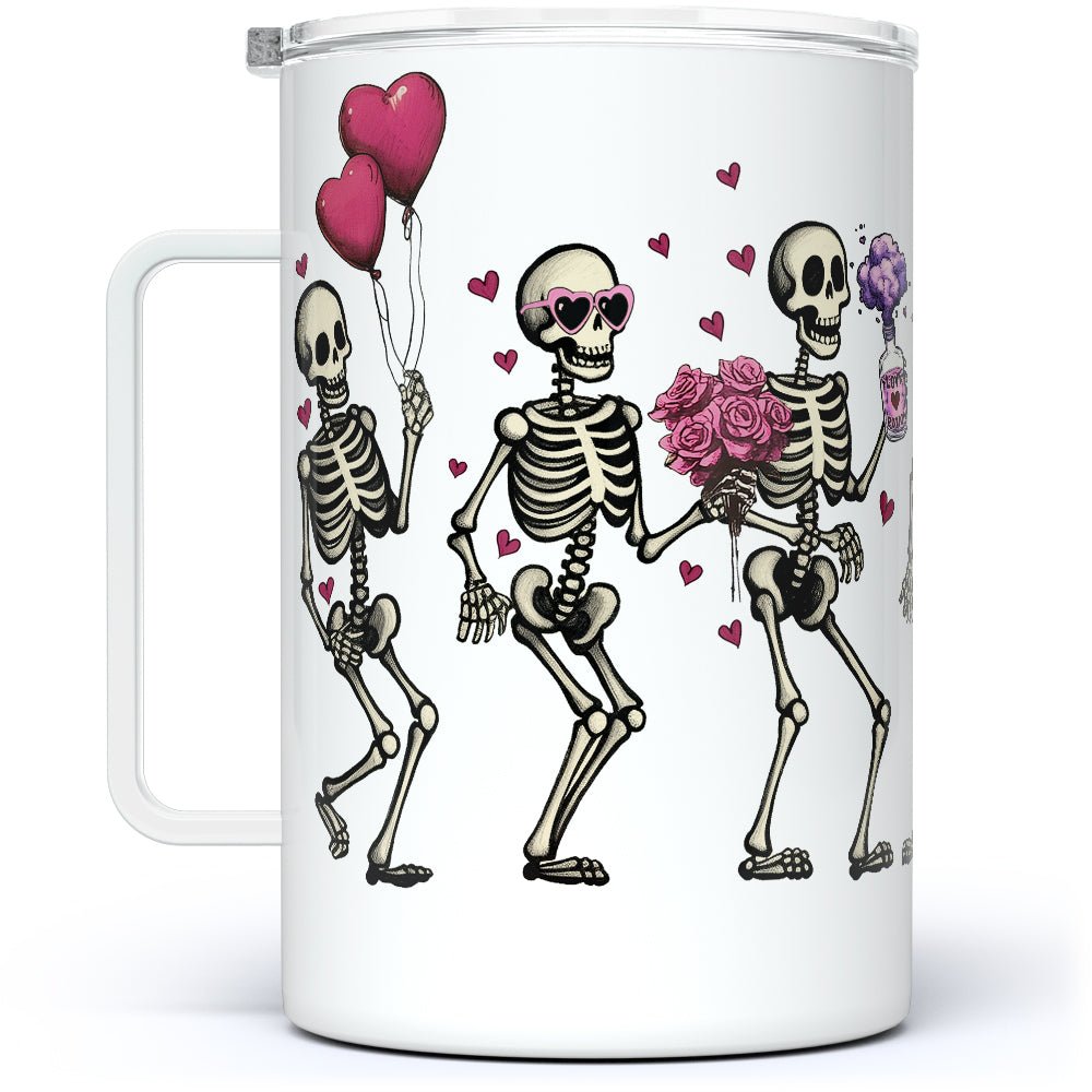 Valentine Dancing Skeletons Insulated Travel Mug - Loftipop