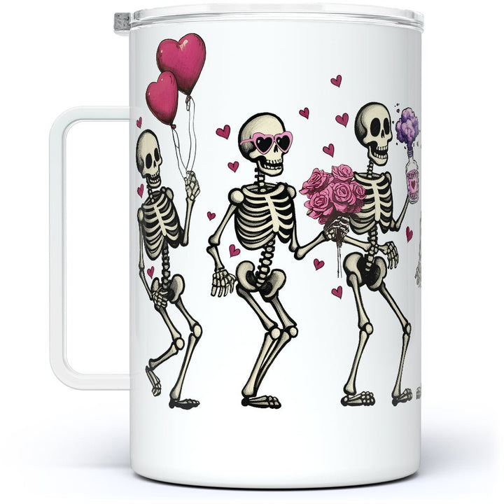 Valentine Dancing Skeletons Insulated Travel Mug - Loftipop