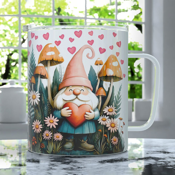 Valentine Garden Gnome Insulated Travel Mug - Loftipop