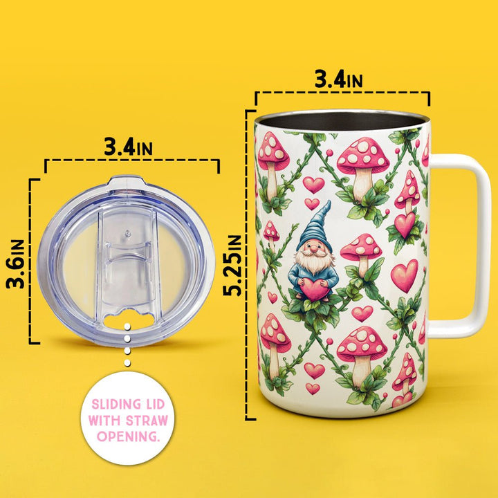 Valentine Gnome Insulated Travel Mug - Loftipop