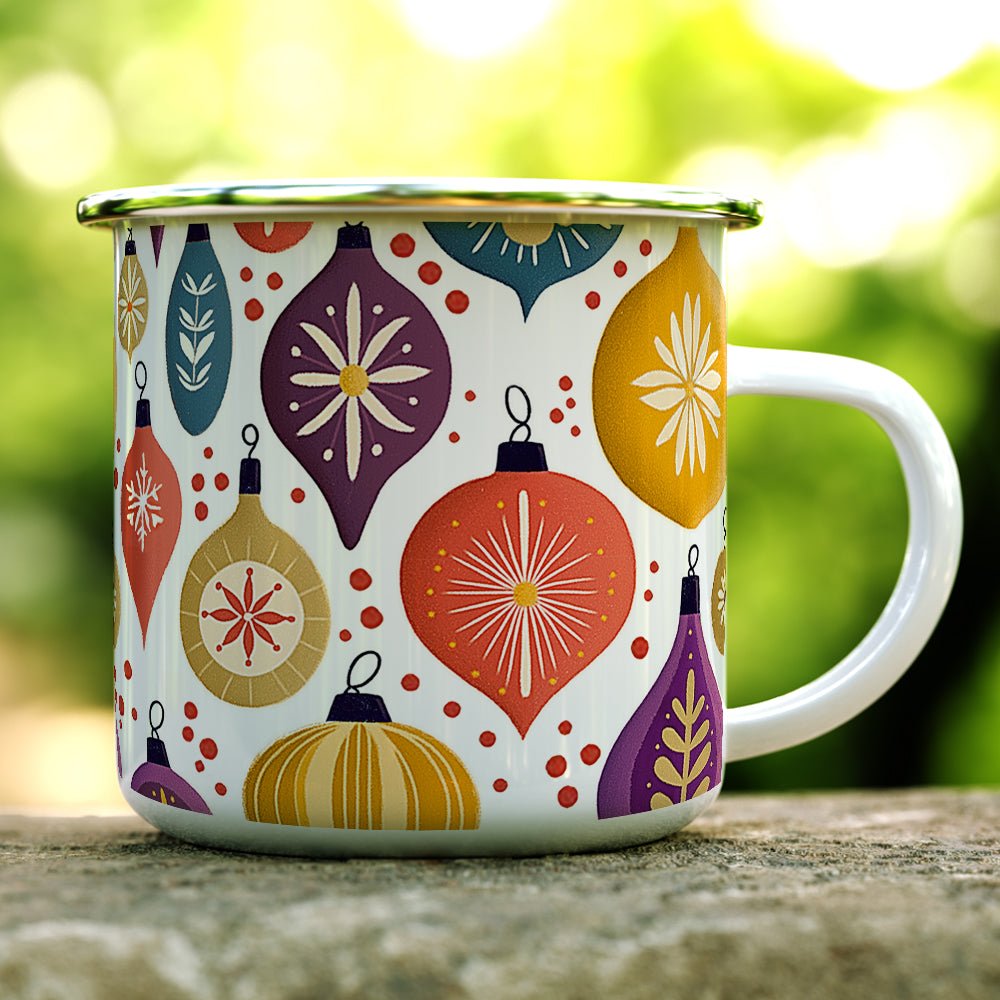 Vintage Christmas Ornaments Camp Mug - Loftipop