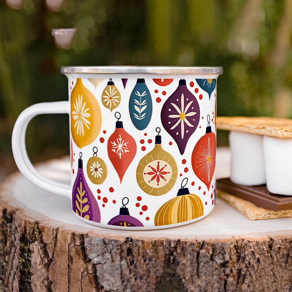 Vintage Christmas Ornaments Camp Mug - Loftipop