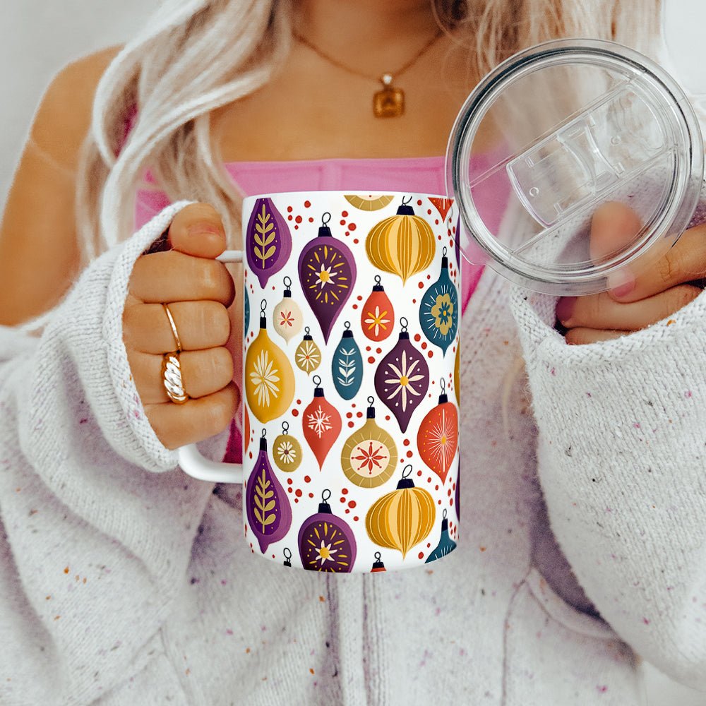 Vintage Christmas Ornaments Insulated Travel Mug - Loftipop