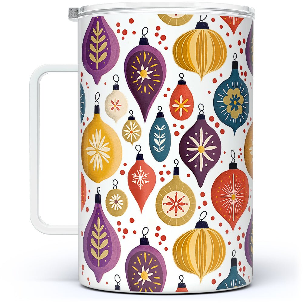 Vintage Christmas Ornaments Insulated Travel Mug - Loftipop