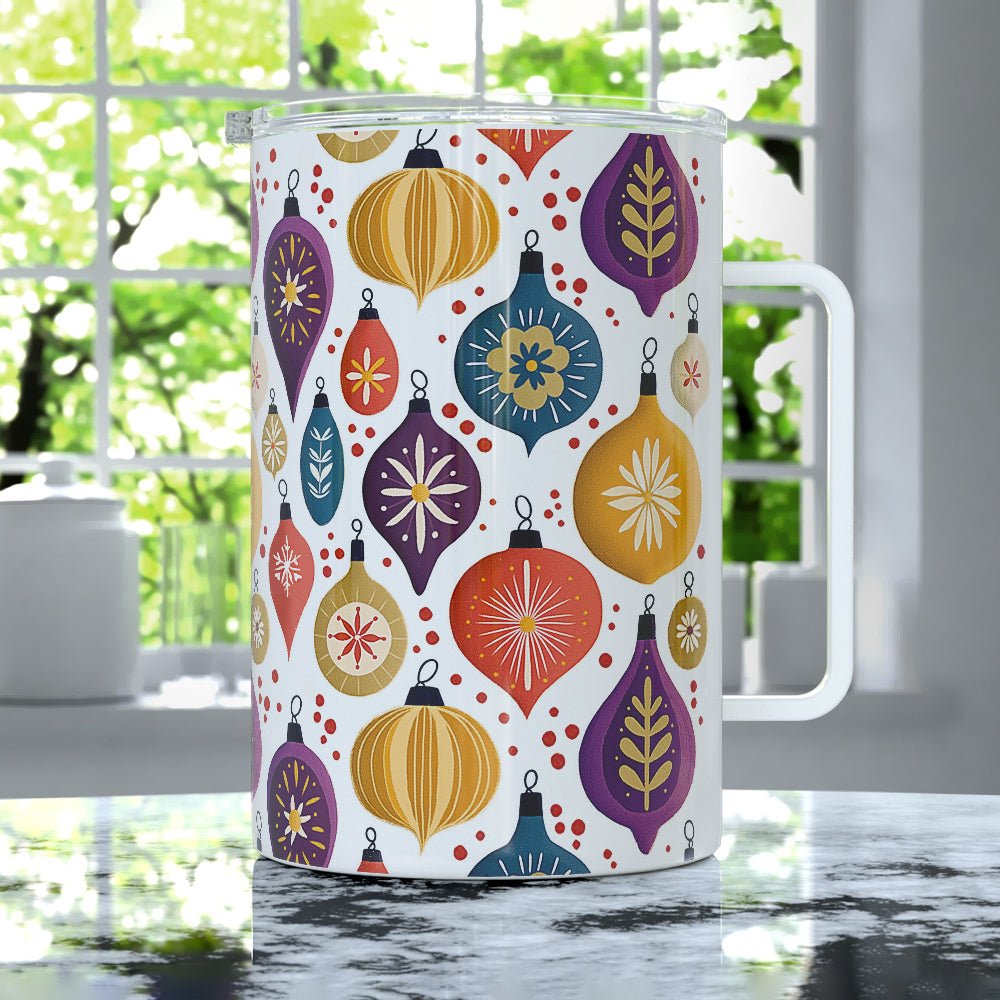 Vintage Christmas Ornaments Insulated Travel Mug - Loftipop