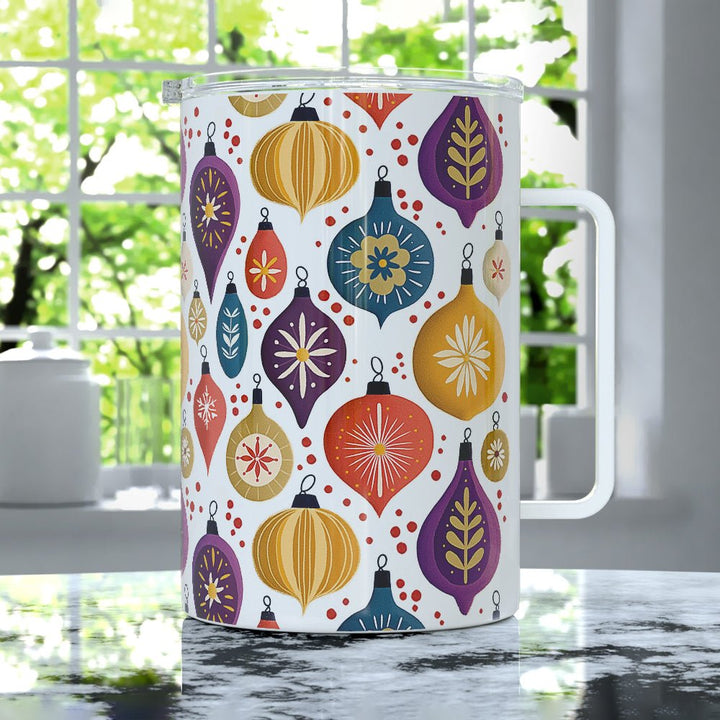 Vintage Christmas Ornaments Insulated Travel Mug - Loftipop