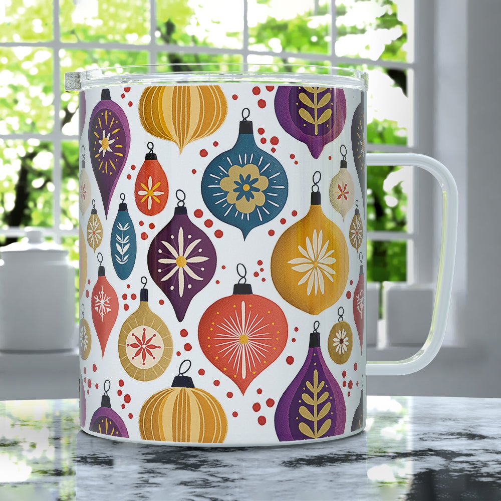 Vintage Christmas Ornaments Insulated Travel Mug - Loftipop