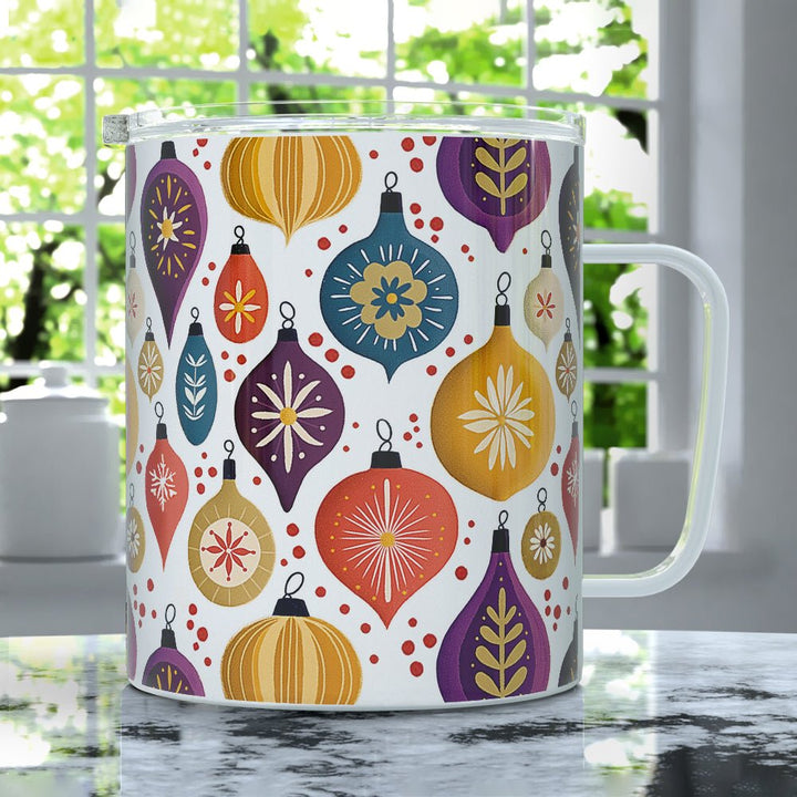 Vintage Christmas Ornaments Insulated Travel Mug - Loftipop