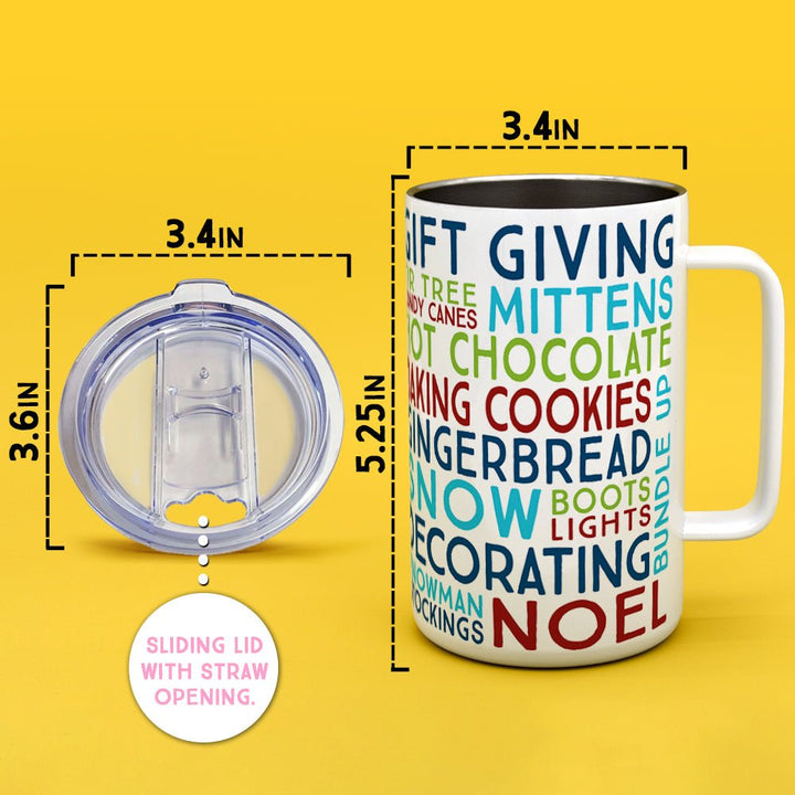 Winter Christmas Holiday Insulated Travel Mug - Loftipop