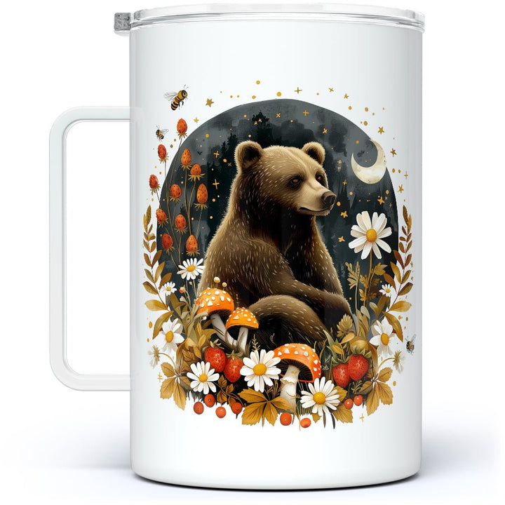 Woodland Autumn Forest Bear Insulated Travel Mug - Loftipop