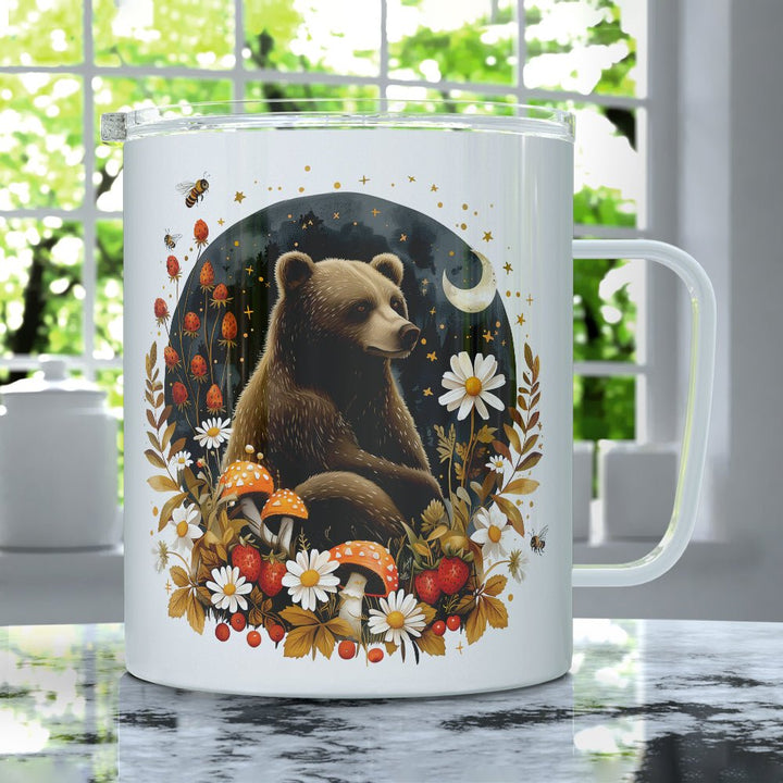 Woodland Autumn Forest Bear Insulated Travel Mug - Loftipop