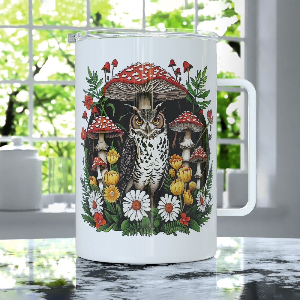 Woodland Forest Owl Insulated Travel Mug - Loftipop