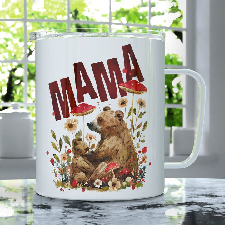 Woodland Mama Bear Insulated Travel Mug - Loftipop