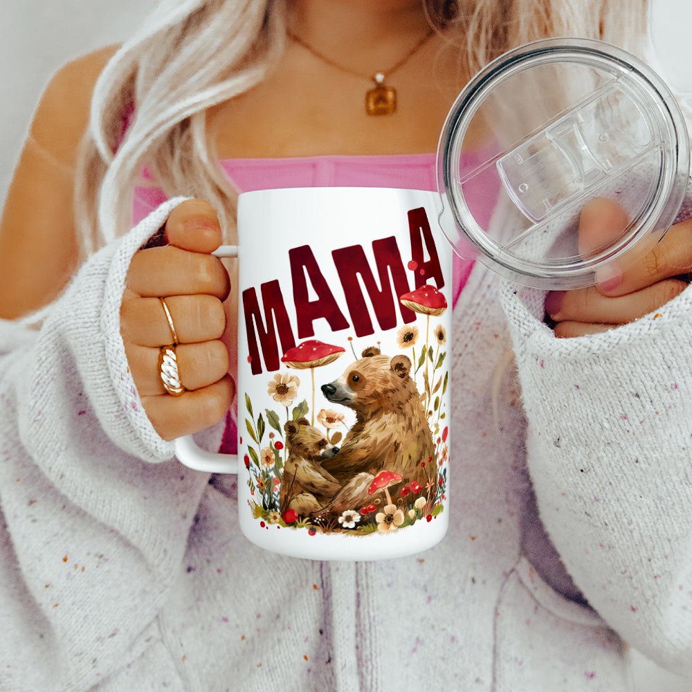 Woodland Mama Bear Insulated Travel Mug - Loftipop