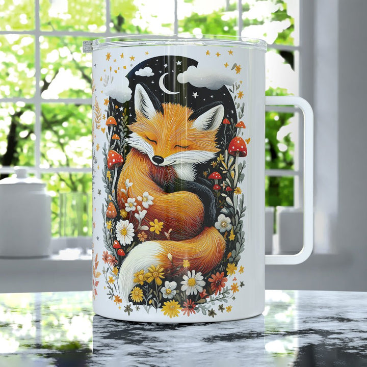 Woodland Sleeping Fox Insulated Travel Mug - Loftipop