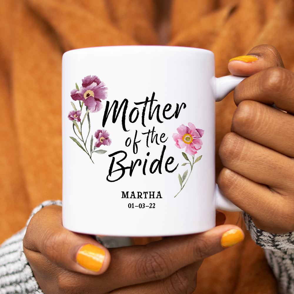 Personalized Mother of the Bride Floral Mug