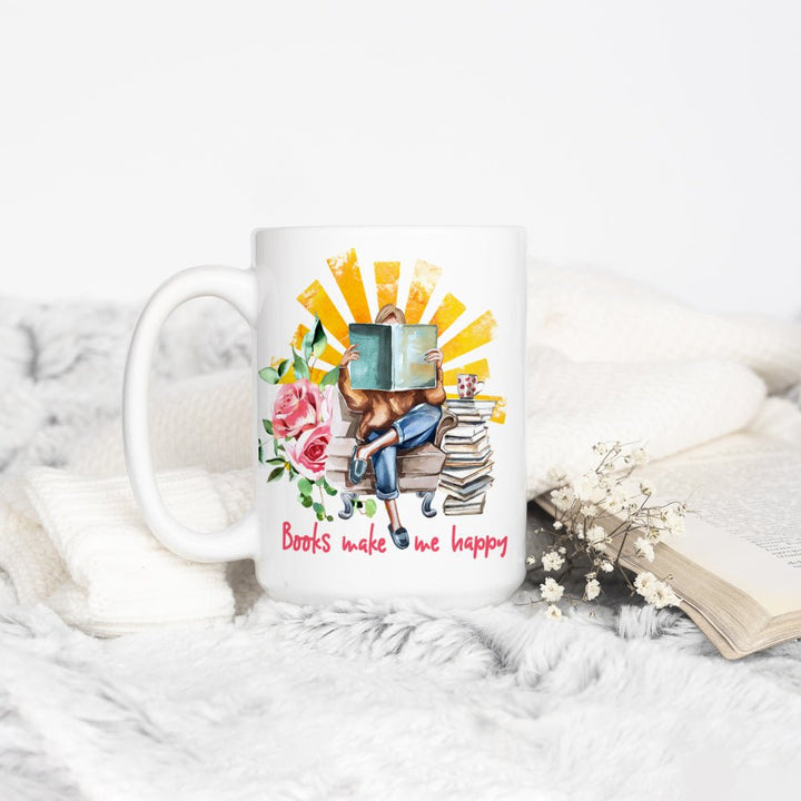 Books Make Me Happy Mug - Loftipop