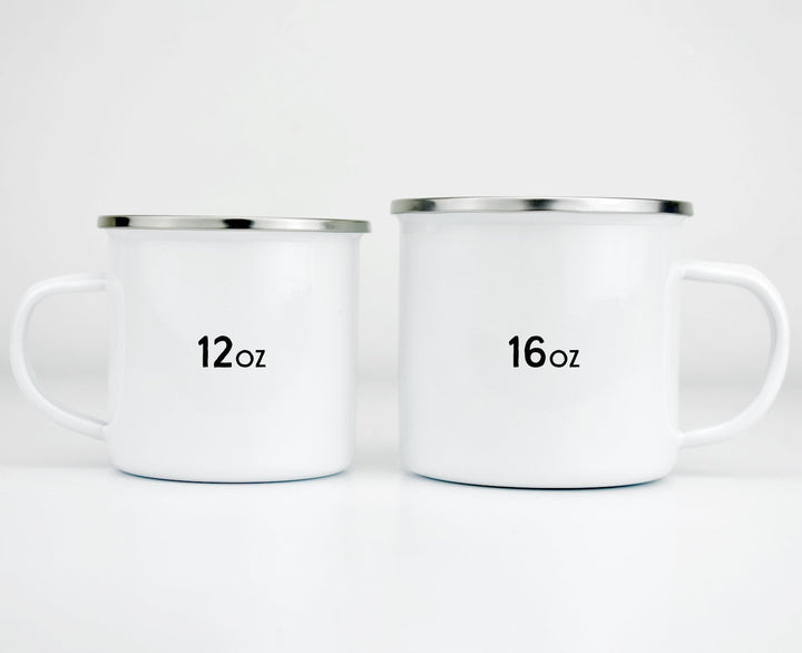 Camp Life Camp Mug showing 12oz and 16oz sizes