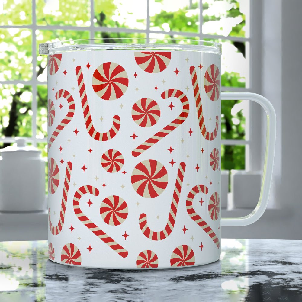 Candy Cane Insulated Travel Mug - Loftipop