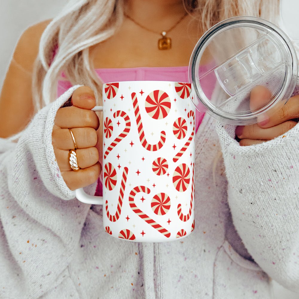 Candy Cane Insulated Travel Mug - Loftipop