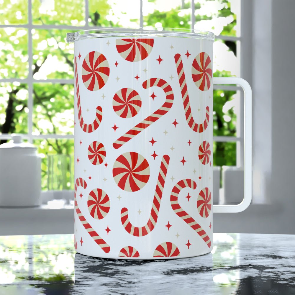 Candy Cane Insulated Travel Mug - Loftipop