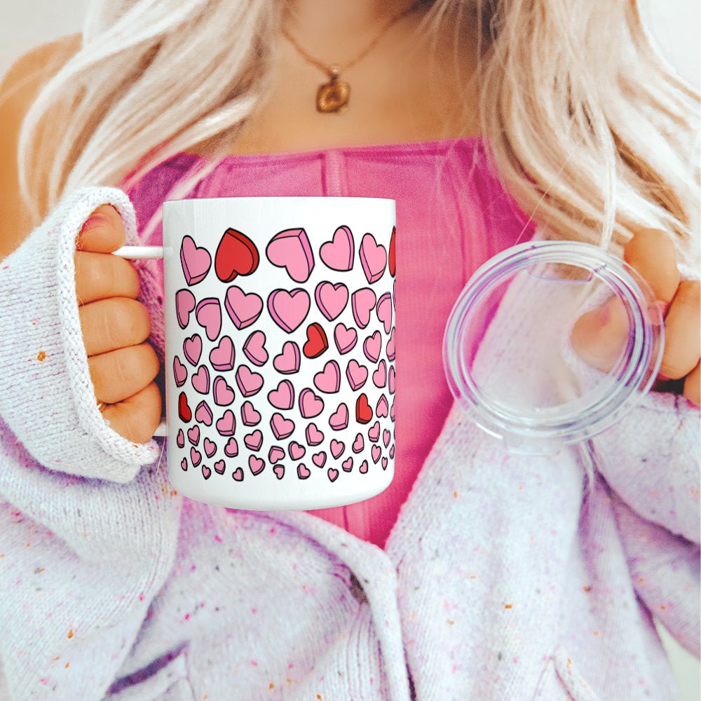 Candy Hearts Insulated Travel Mug - Loftipop