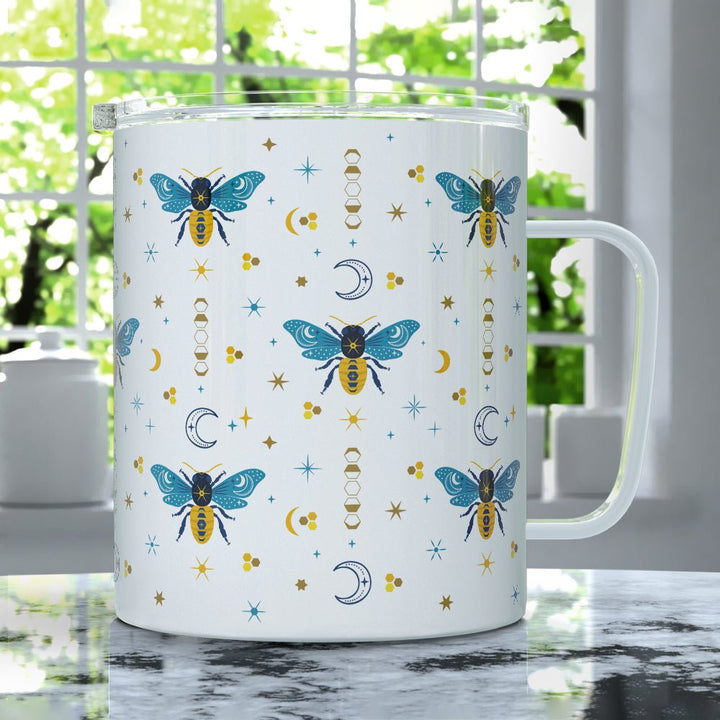 Celestial Bee Pattern Insulated Travel Mug - Loftipop