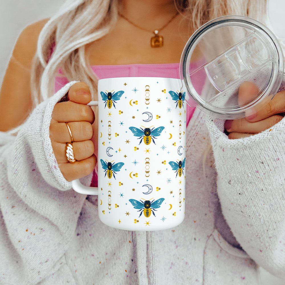 Celestial Bee Pattern Insulated Travel Mug - Loftipop