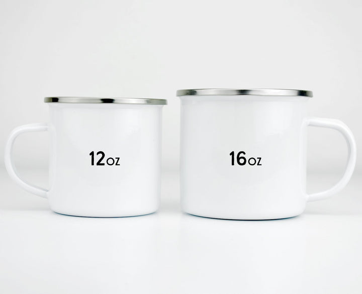 plain white mug showing 12oz and 16oz sizes