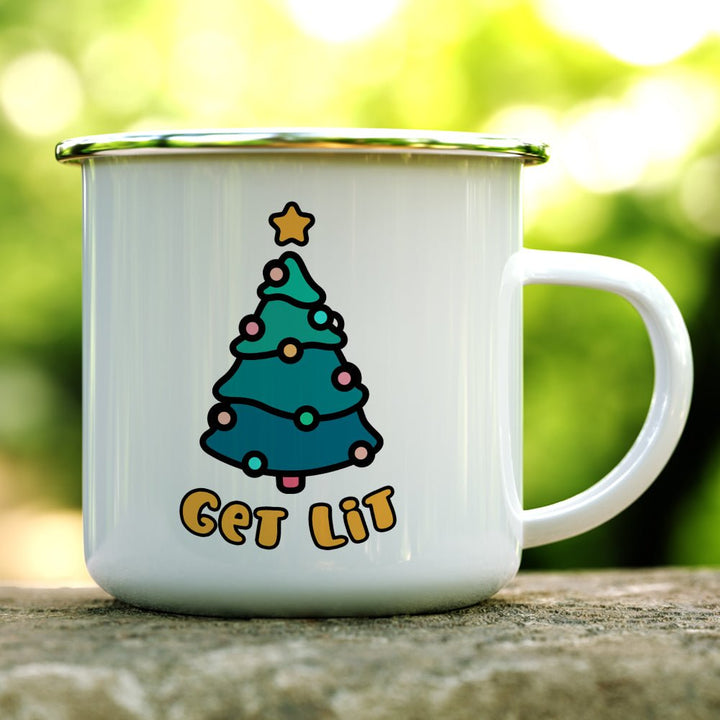 Get Lit Christmas Tree Camp Mug - Loftipop