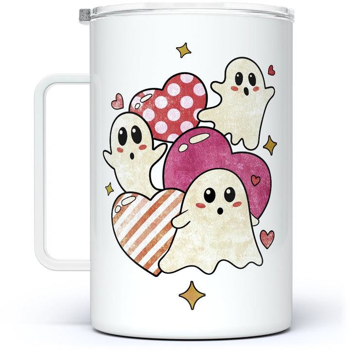 Ghosts and Hearts Insulated Travel Mug - Loftipop
