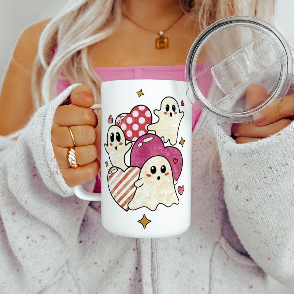 Ghosts and Hearts Insulated Travel Mug - Loftipop