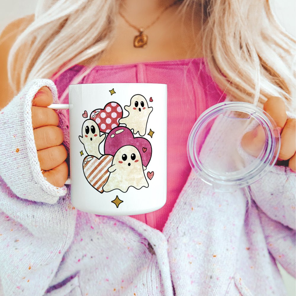 Ghosts and Hearts Insulated Travel Mug - Loftipop